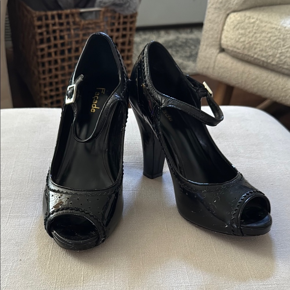 Black Patent Leather Mary Jane Heels